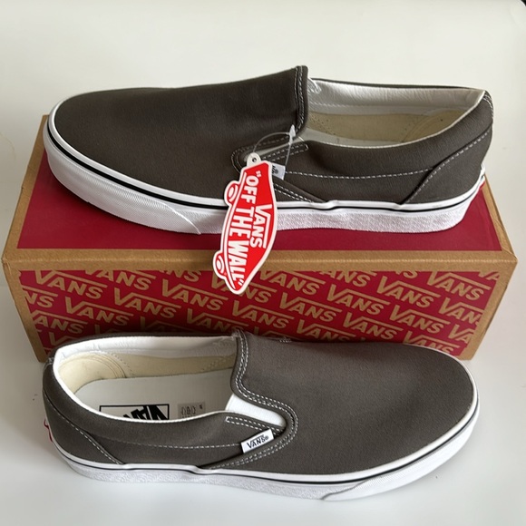 New In Box Vans Slip-On Charcoal Skate Sneaker Shoes - Picture 4 of 4